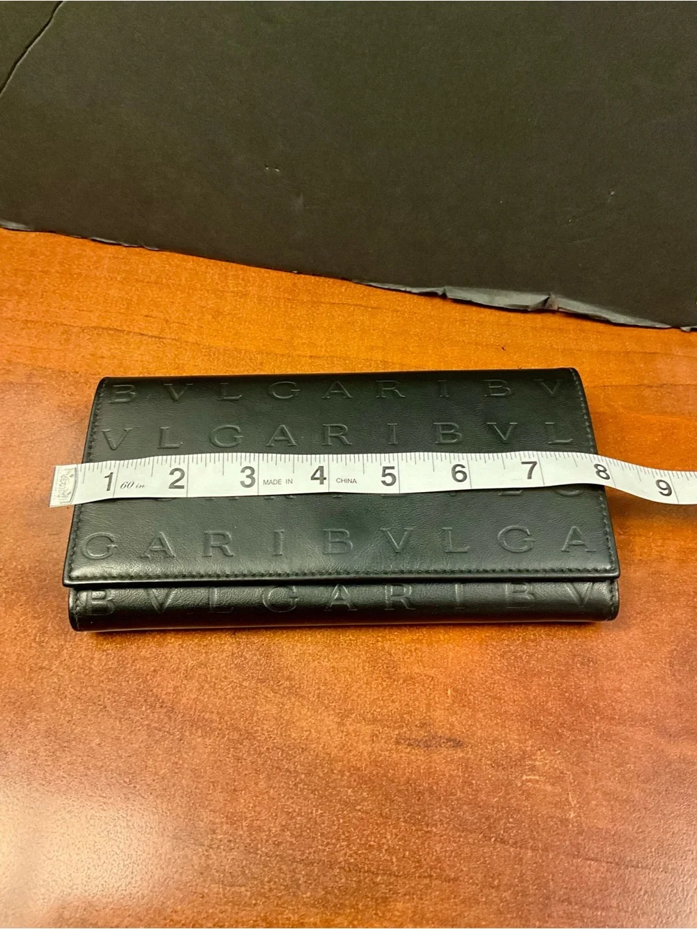 Bulgari Embossed Logo Black Leather Women’s Wallet